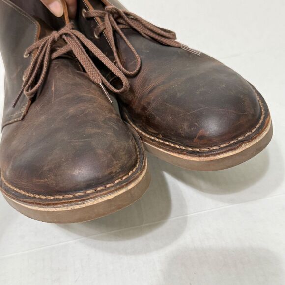 Clarks Bushacre Mens 13M Shoes Brown Leather Comfort Chukka Ankle Boots Beeswax main image 4